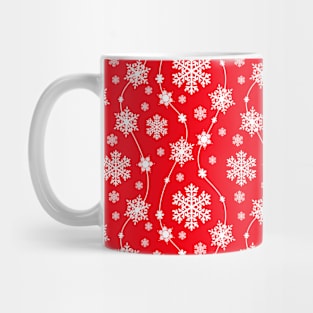 Bright Red and Winter White Snowflakes Pattern Mug